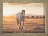 Horse with Landscape 34x44 Thin Timberwood framed artwork featuring a stunning scene on Raw Natural Canvas.