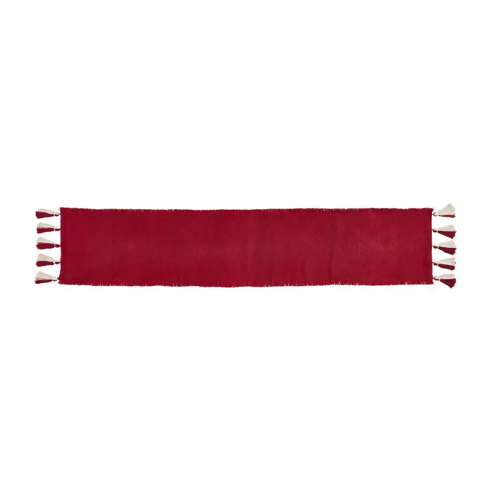 Table Runners- Choice of Stripe or Solid Red Designs with Tassels
