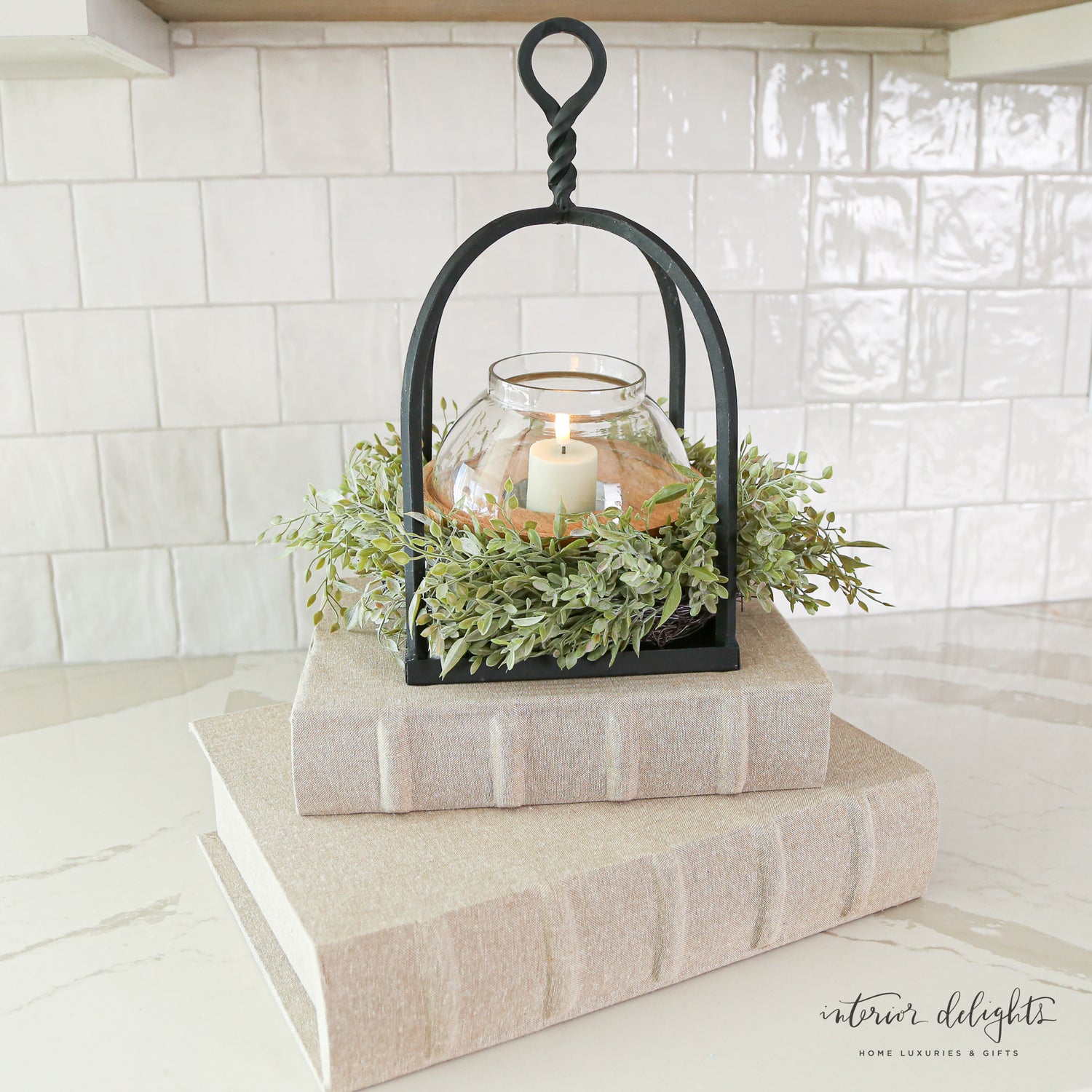Rustic charm of the Set of 2 Wood and Glass Candle Holders, ideal for adding warmth to any room.