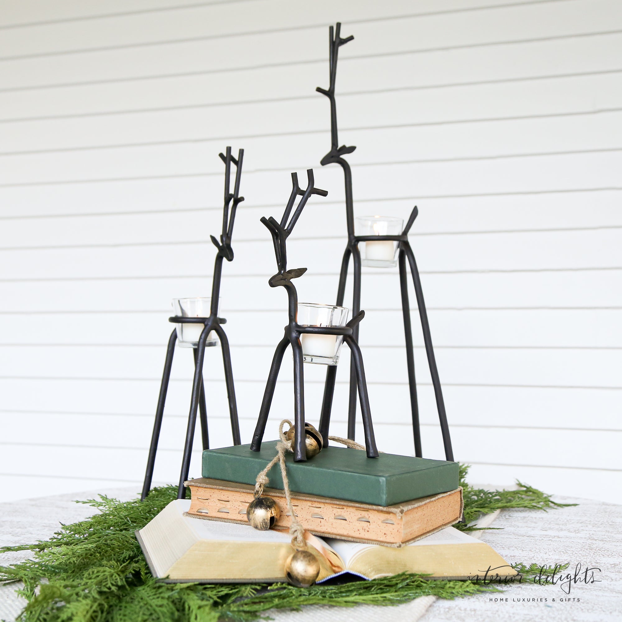 25.5" Large Deer Tealight Holder Set of 3