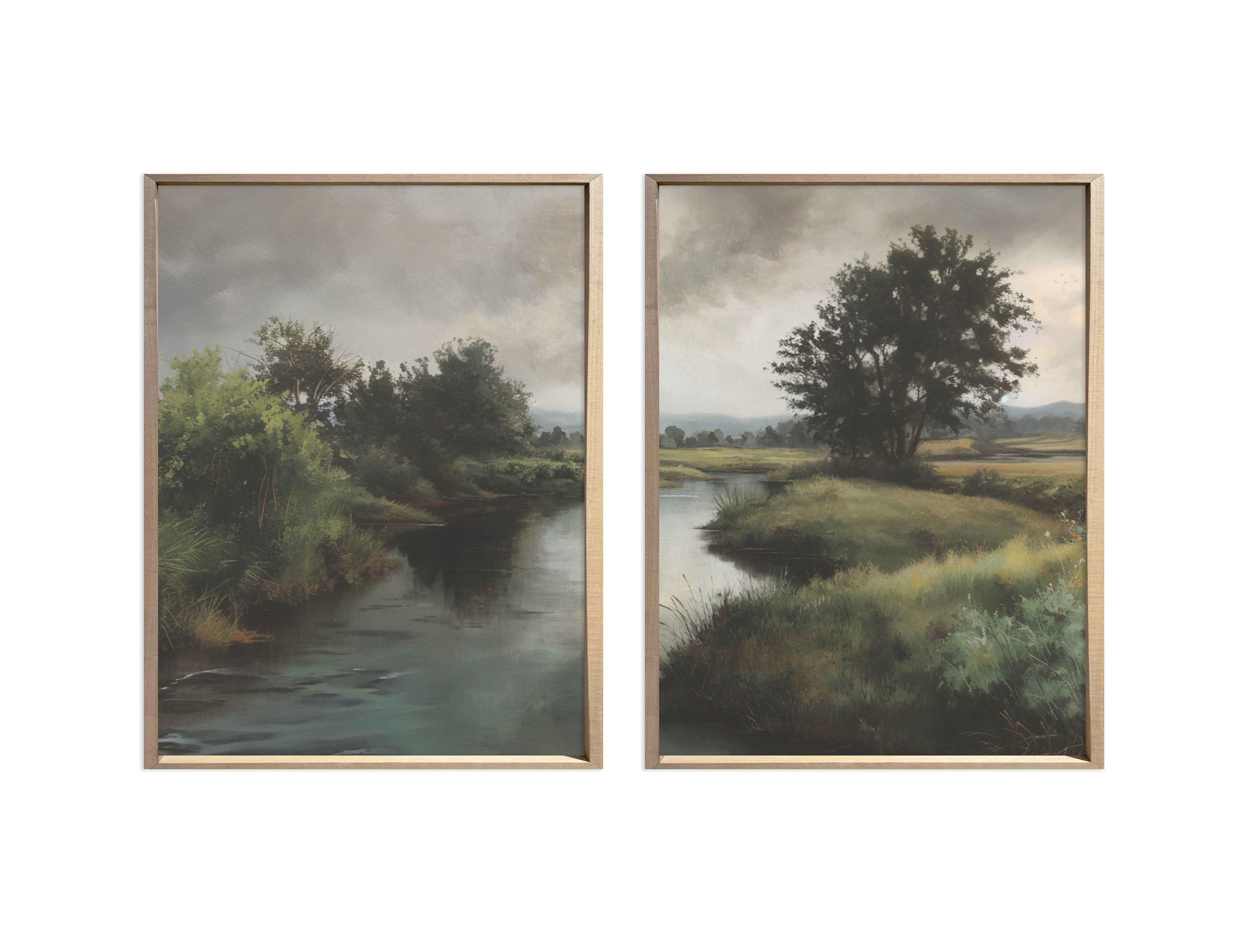 24x36 Thin Oak Creekside Diptych (Set of 2)