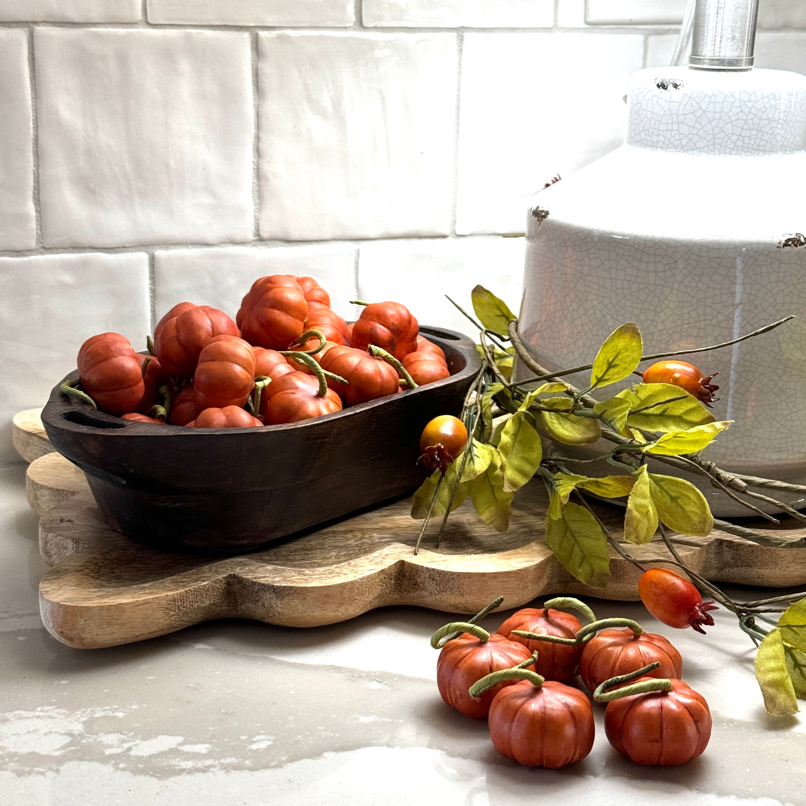 Mini Pumpkin Filler - 50 pieces, charming little pumpkins perfect for tiered trays or festive displays.