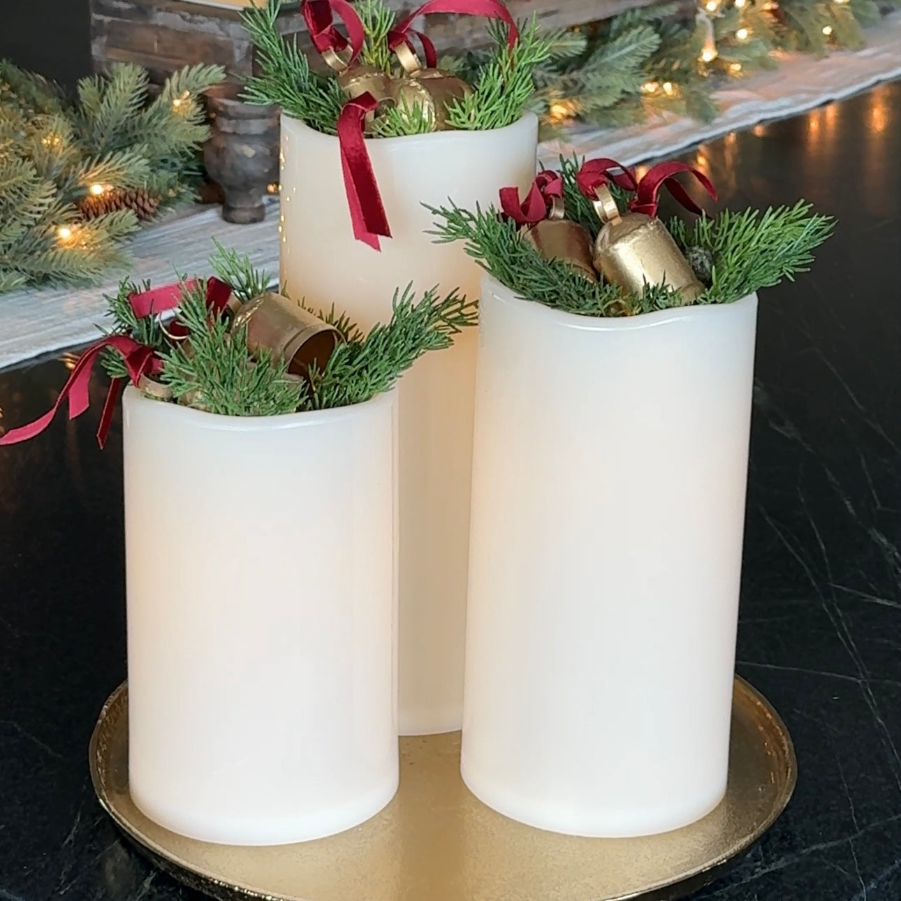 DOORBUSTER Outdoor Safe LED Candles-Set of 3 Extra Large Candles