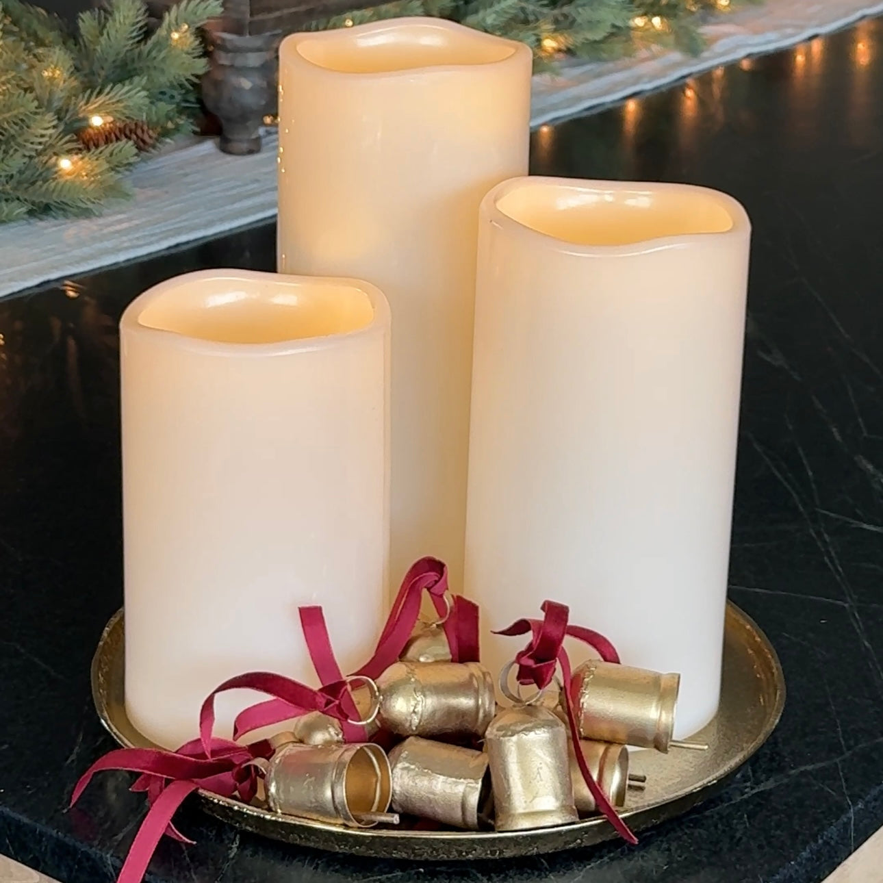 DOORBUSTER Outdoor Safe LED Candles-Set of 3 Extra Large Candles
