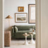 Comfortable 90" Green Velvet Sofa with Cloud Cushion and rich Antique Moss color.