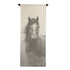 Horse Scroll image displayed on raw natural canvas, showcasing a time-worn look and hanging style.