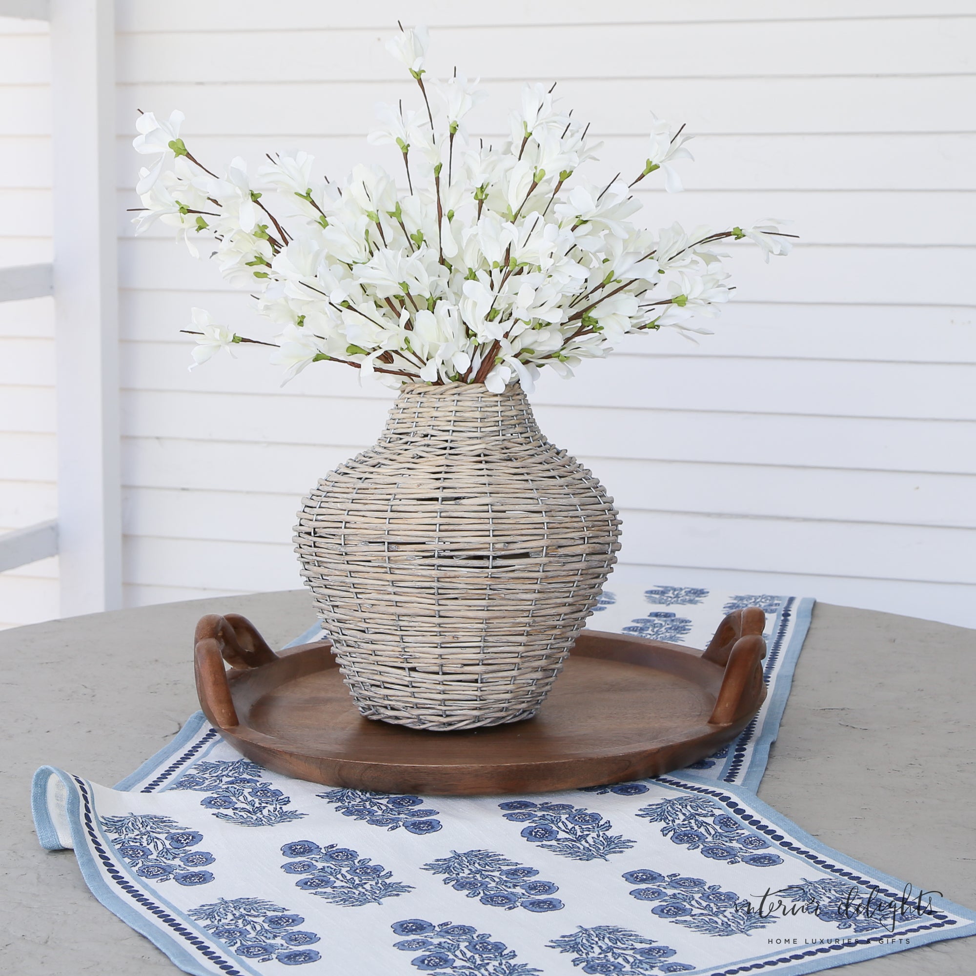 White Forsythia Bush-20in - Interior Delights