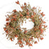 12" Orange Berry Cluster Candle Ring featuring vibrant orange berries, perfect for autumn decor.