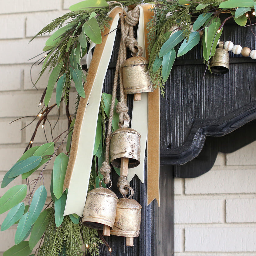 DOORBUSTER 4 Rustic Iron Bells on Rope - Interior Delights