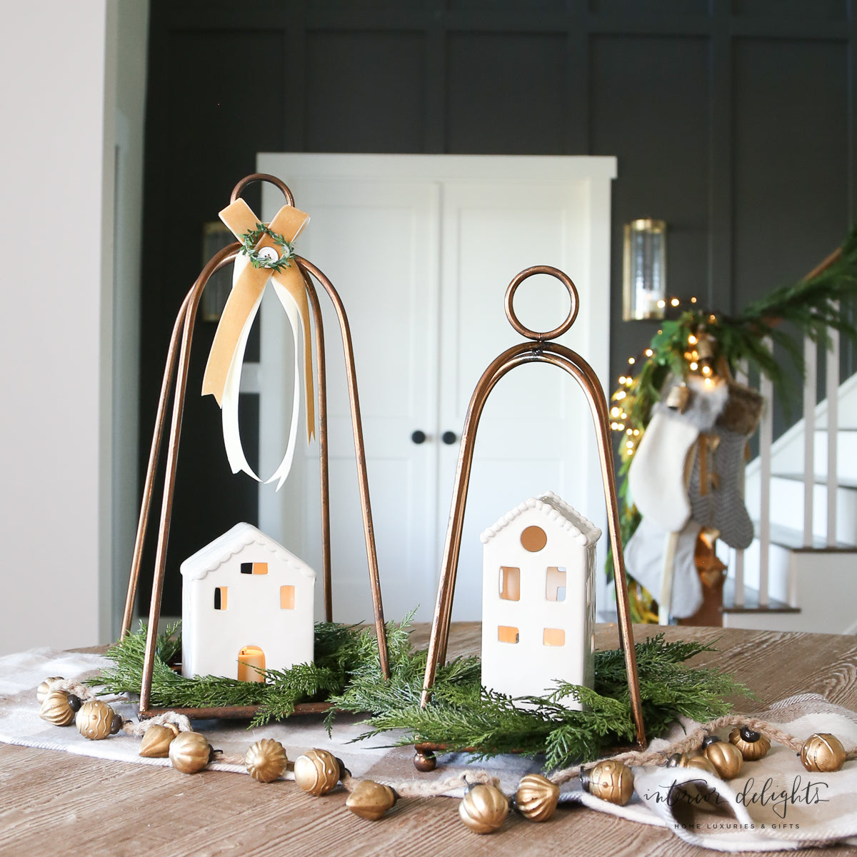 White Christmas House Sitters- Set of Two