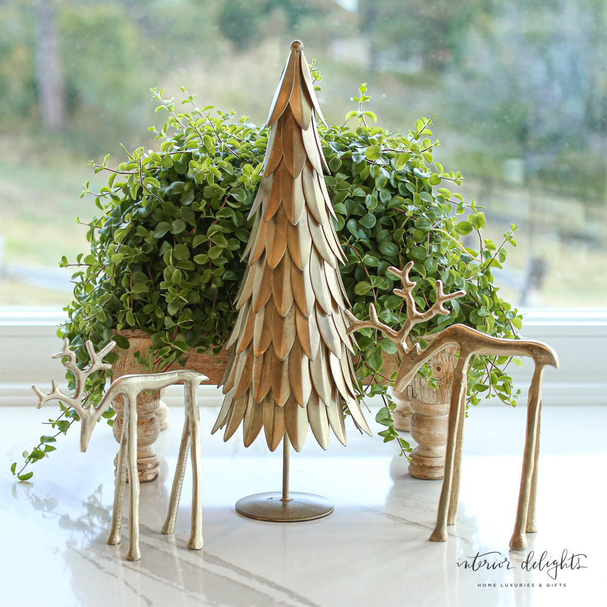 Metal Tree-Antique Brass Finish