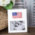 Flag Frame 4x6 featuring a textured white background and a beautifully painted American flag, perfect for showcasing memories.