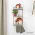 Metal Wall Shelf with three individual shelves in neutral beige, ideal for decor display in bathrooms or small spaces.