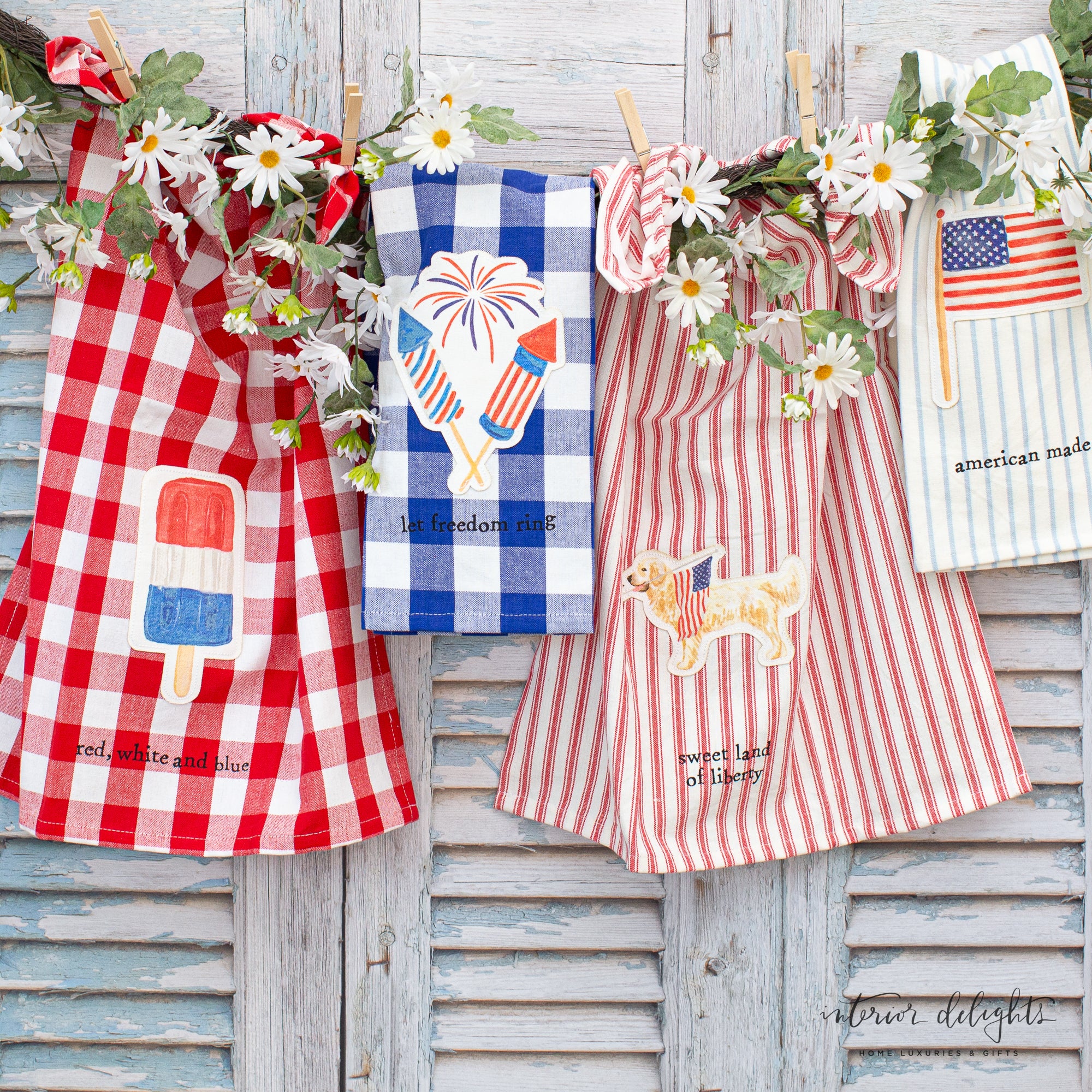 Patriotic Towels - Popsicle Patch design, perfect for celebrating 4th of July.
