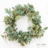 Garden Eucalyptus Candle Ring - 14in featuring lush green leaves, perfect for decorating mantels or tables with a natural elegance.