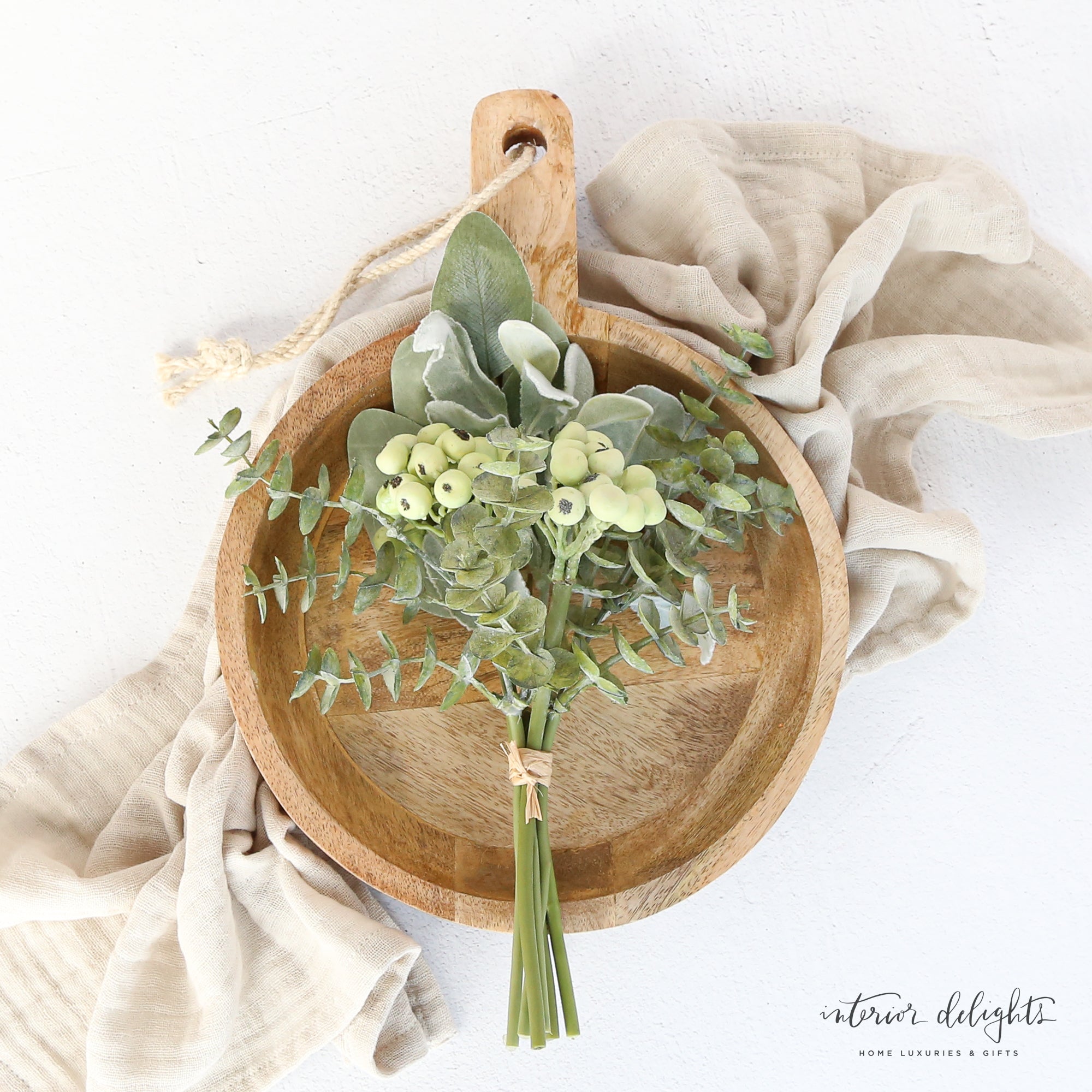 Carved Mango Wood Bowl With Handle showcasing natural wood grain and rustic charm.