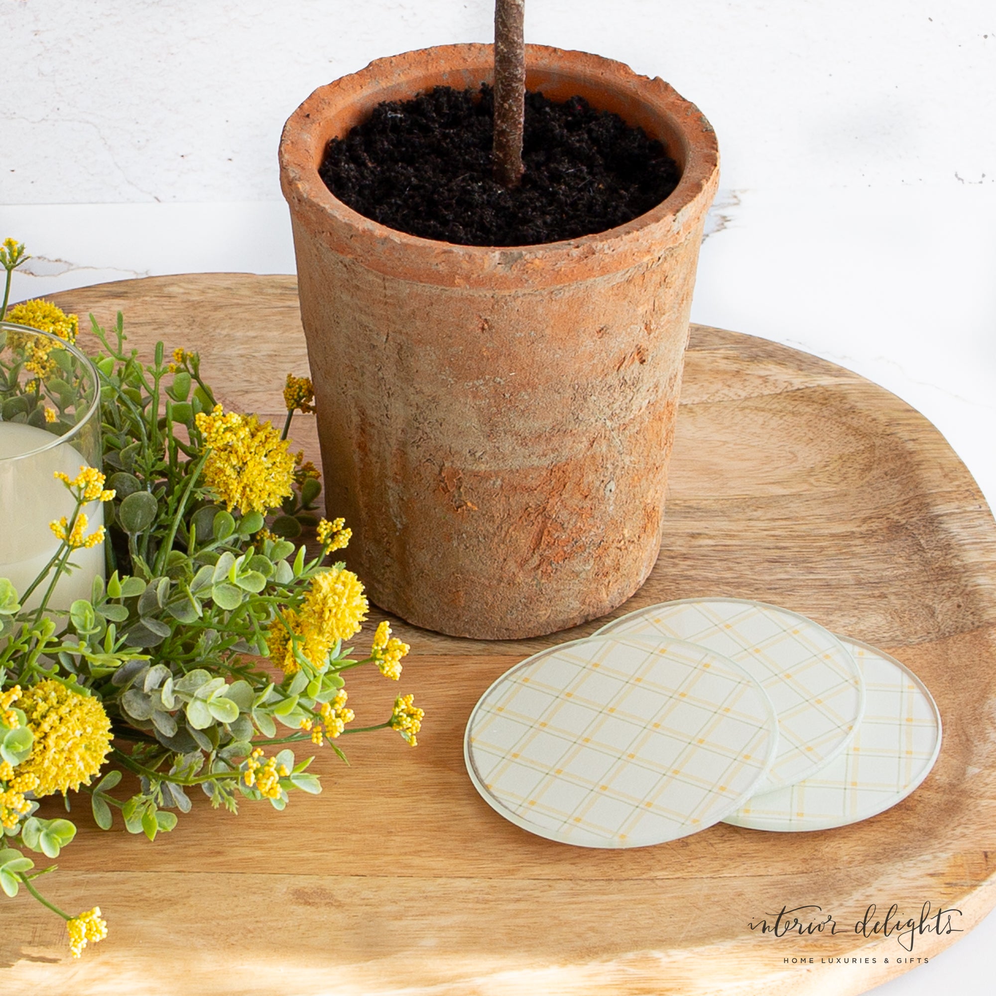 Peach or Plaid Coasters-Two Styles to Choose From
