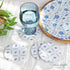 Close-up of a blue floral coaster from the Blue and White Floral Coasters collection, showcasing the detailed print and polished surface.
