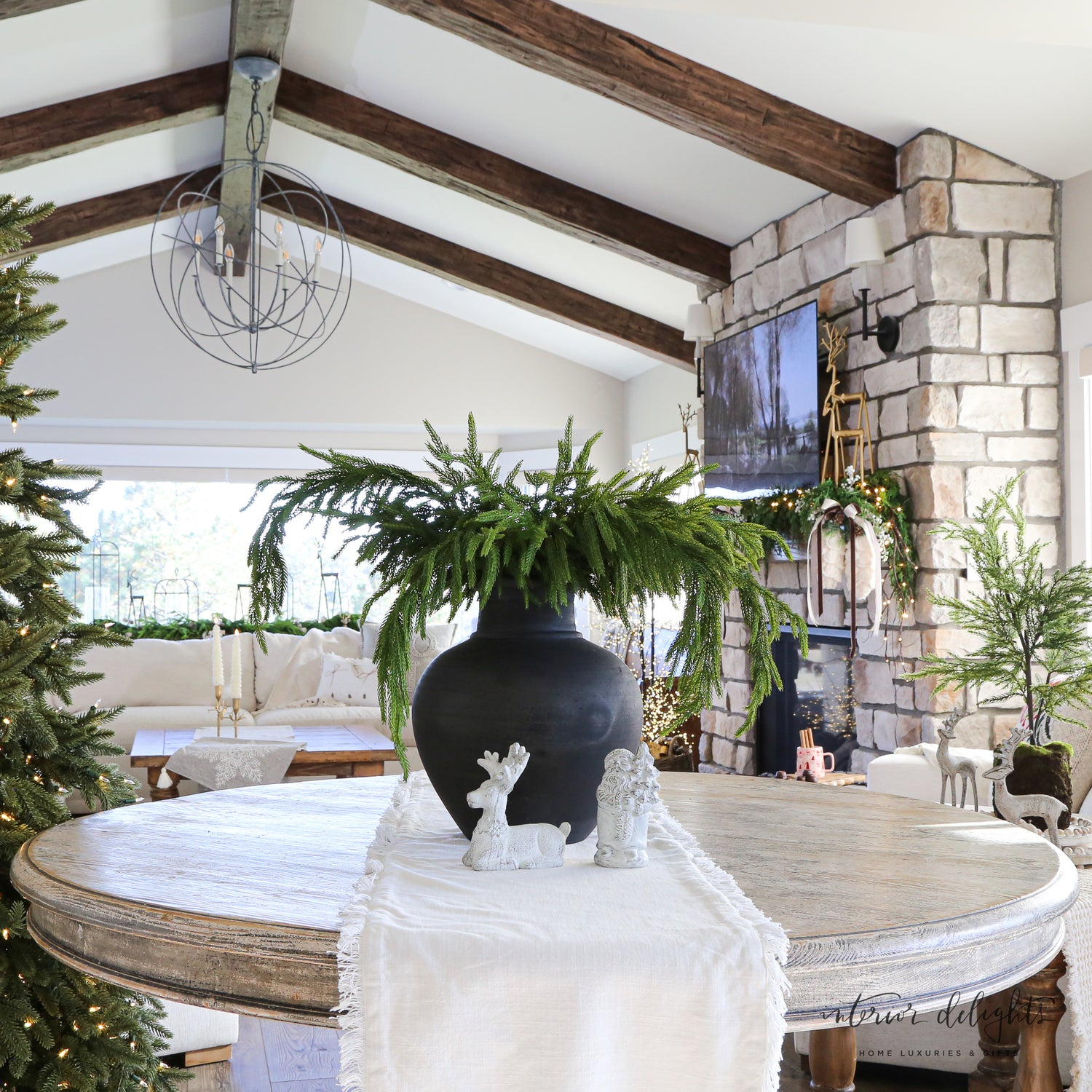 Distressed White Concrete Figure of Santa, ideal for festive decorations, featuring a vintage distressed look to enhance your holiday celebrations.