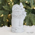 Distressed White Concrete Figure of a Reindeer, perfect for holiday decor, showcasing a weathered finish for a rustic Christmas charm.