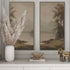 Pond Framed Canvas Set (2 Piece Set) featuring a vintage design printed on natural cotton canvas with a thin gray hairline frame, perfect for adding a serene touch to your decor.