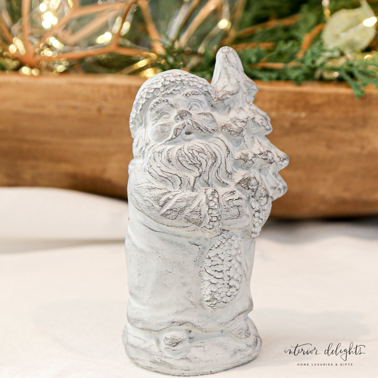 Close-up of Distressed White Concrete Reindeer showcasing its rustic charm.