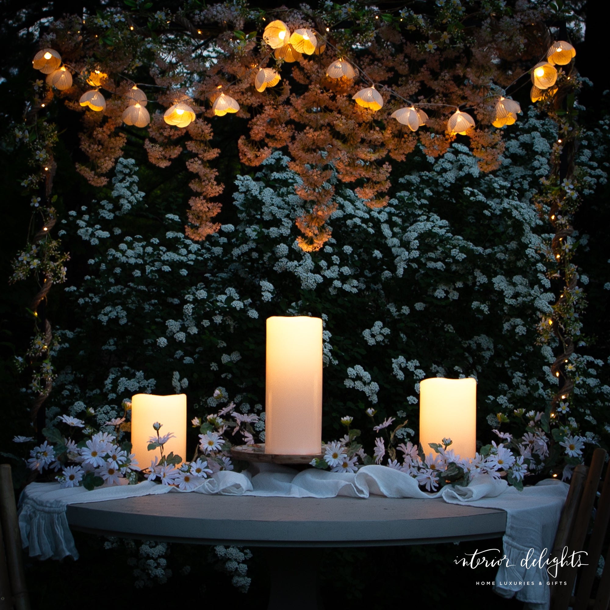 Medium size Outdoor LED Candle in the Set of 3, designed for weather resistance and a beautiful warm ambiance.