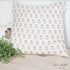 Molly Neutral Block Print Pillow featuring a light brown floral design on soft white cotton, perfect for adding cottage charm to your home.