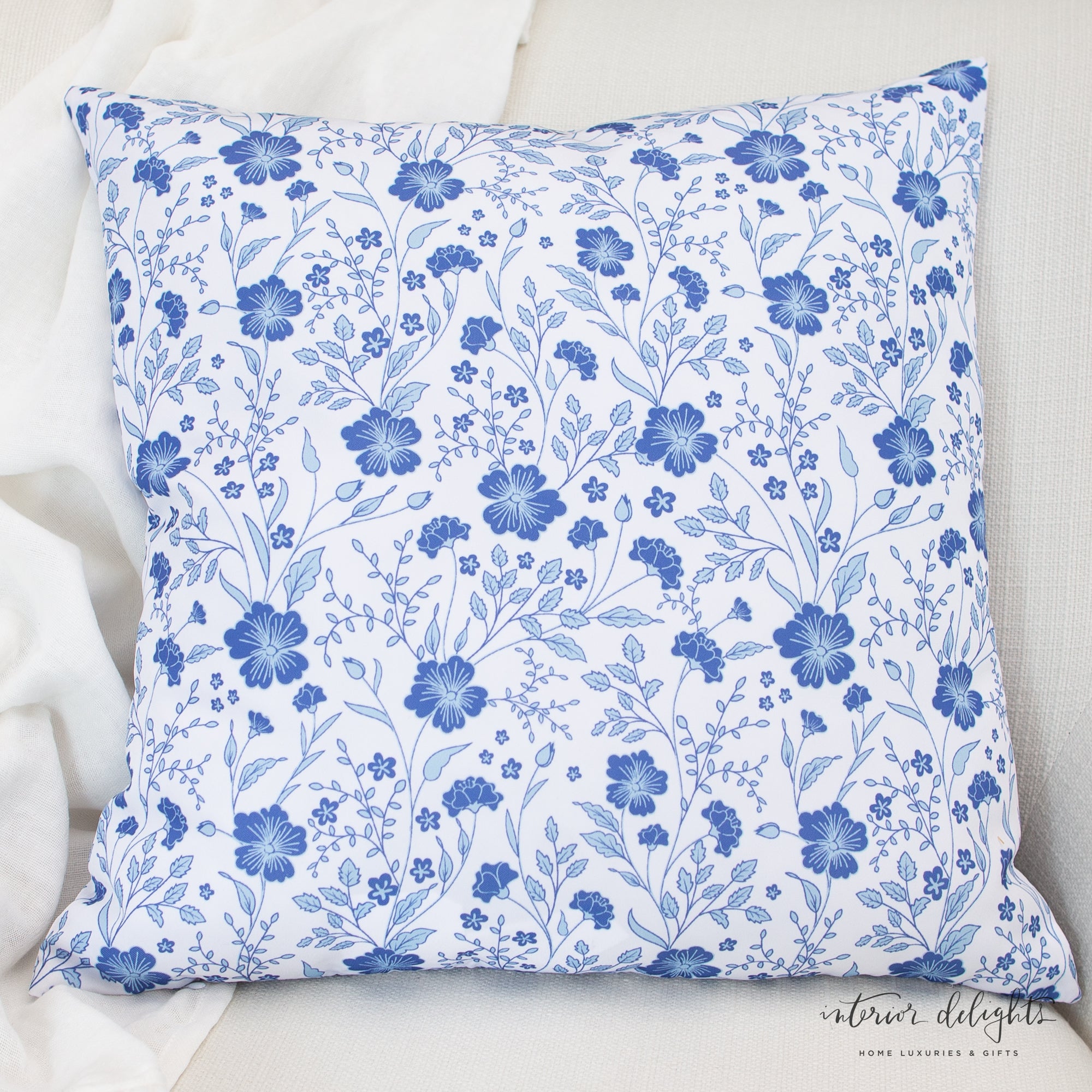 Outdoor Garden Blue Pillows-Cornflower Blue