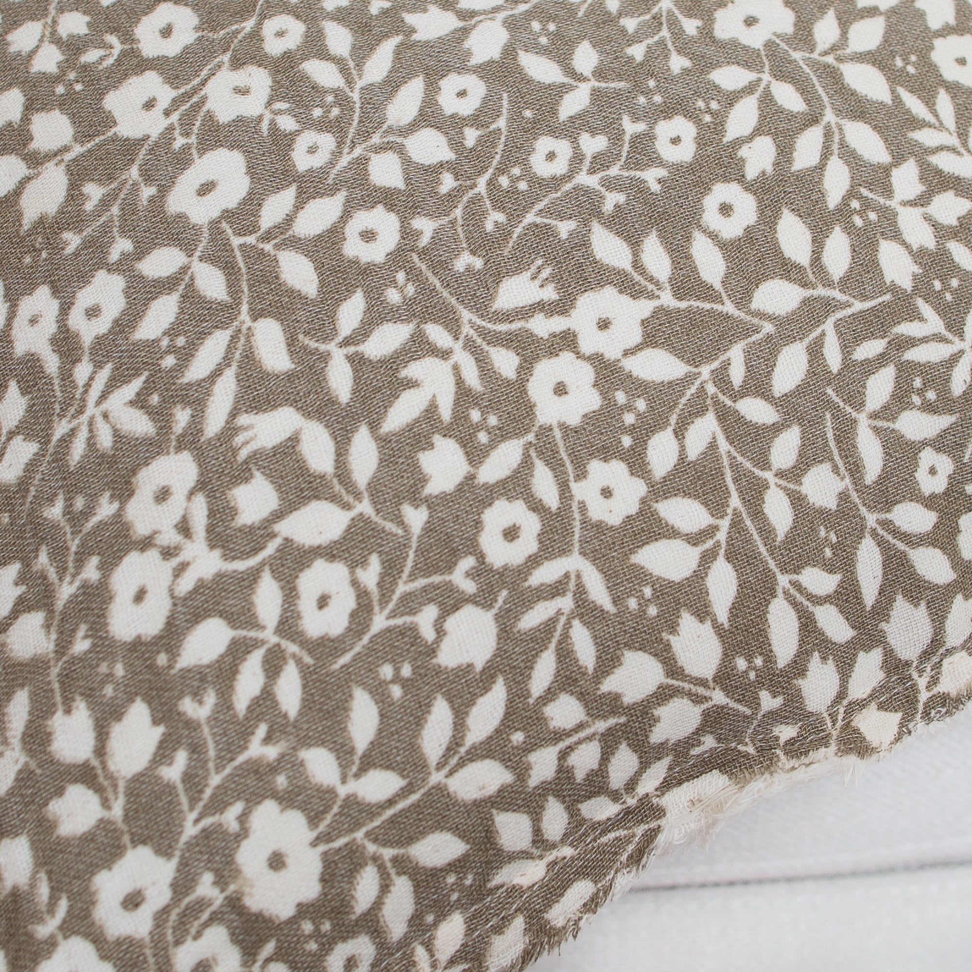 Beige Floral and Leaf Lumbar Pillow- 14in x 20in