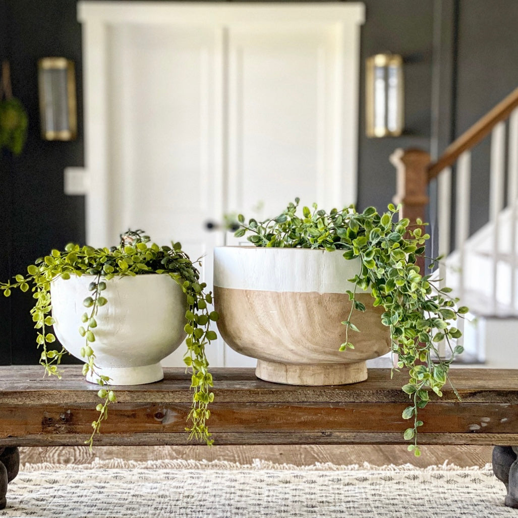 White Two Tone Bowls- Set of 2