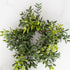 New England Boxwood Taper Candle Ring - 6in, featuring lush lifelike boxwood leaves, perfect for enhancing taper candle holders, chandeliers, or wall sconces.