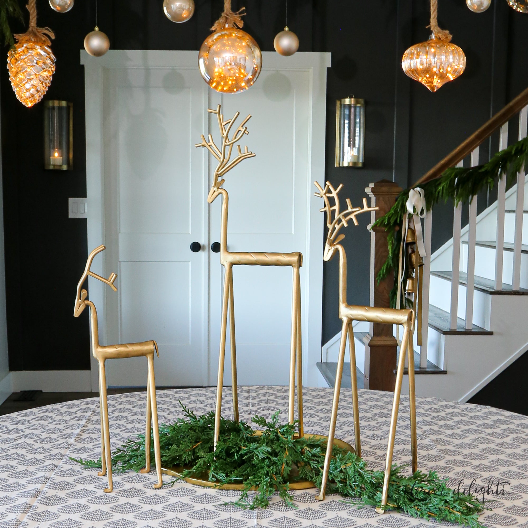 Gold Iron Deer- Set of 3