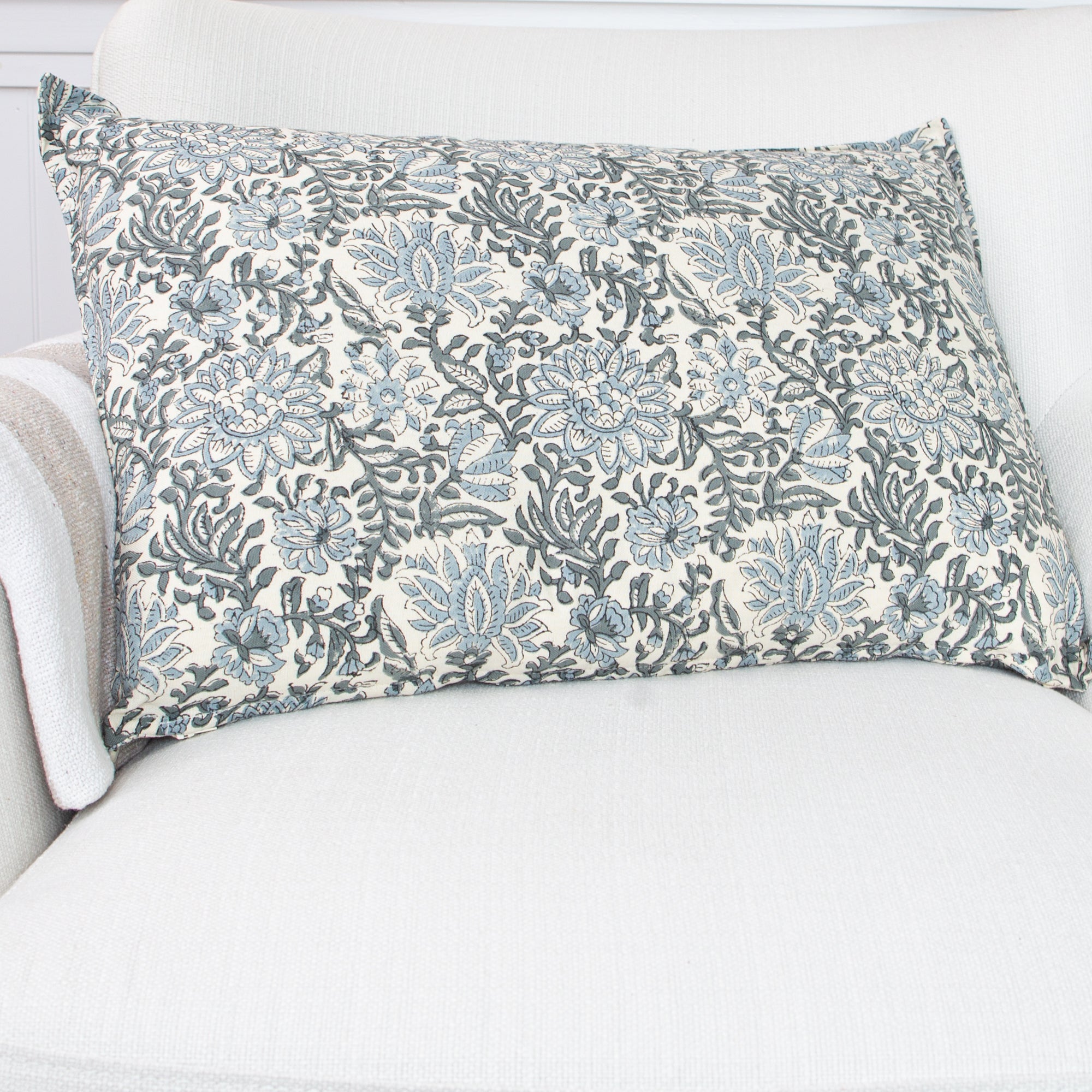 Dark Sage Dahlia Pillow