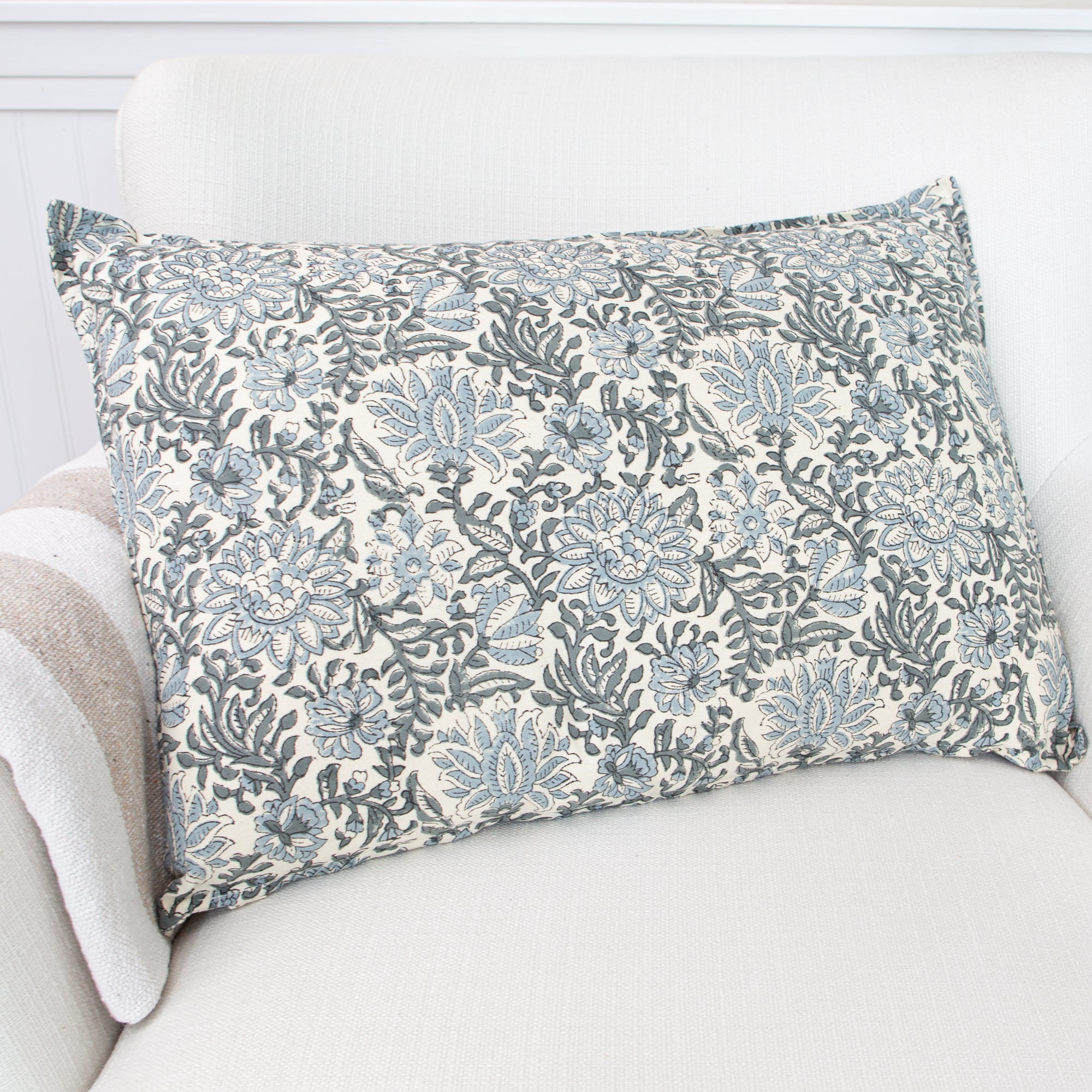 Dark Sage Dahlia Pillow