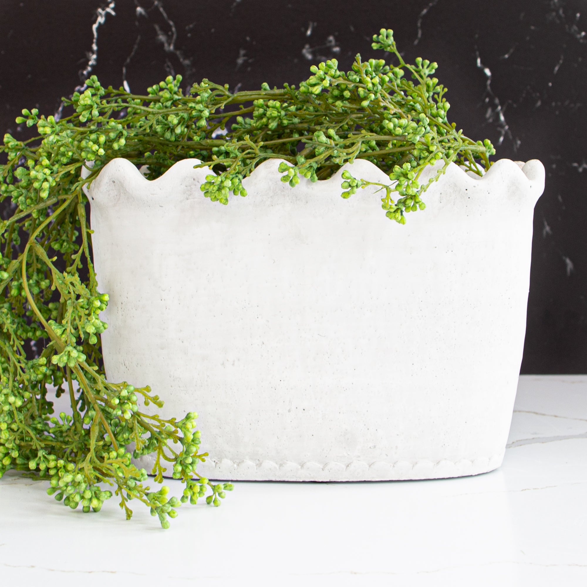 Scalloped Edge Cement Planter