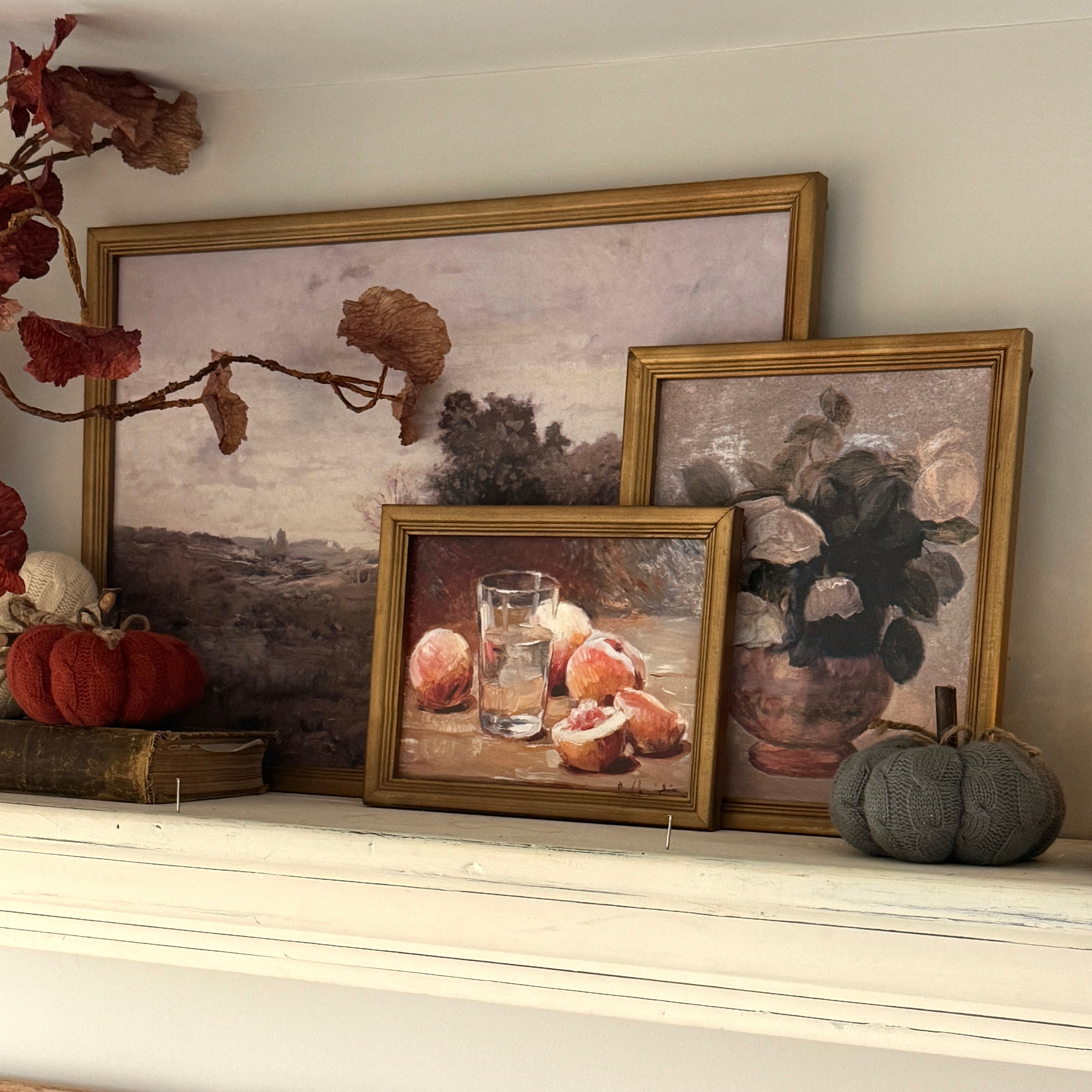 Set of 5 Vintage Style Framed Art