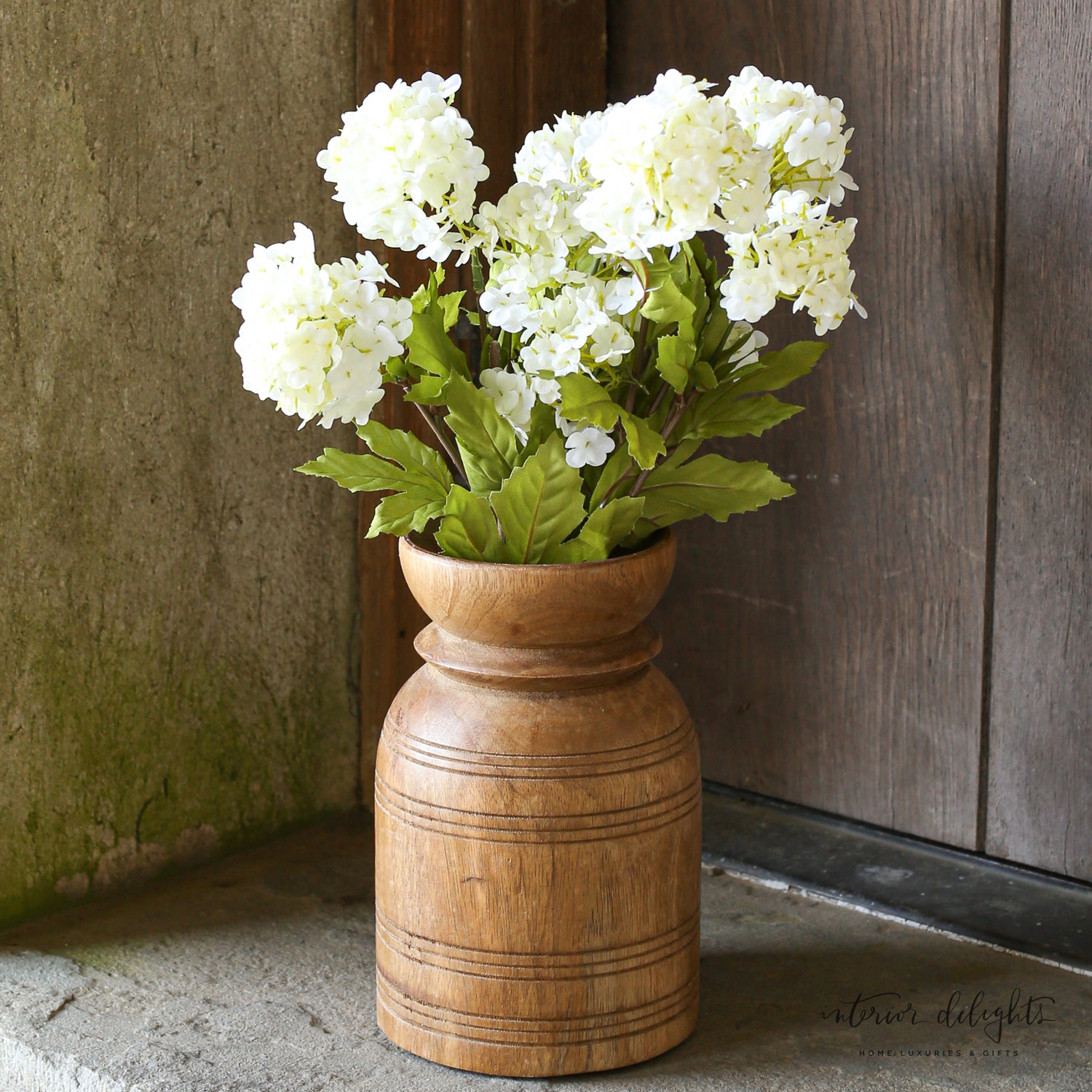 Full view of the 27" Snowball Spray, featuring its flexible stem and lush appearance.