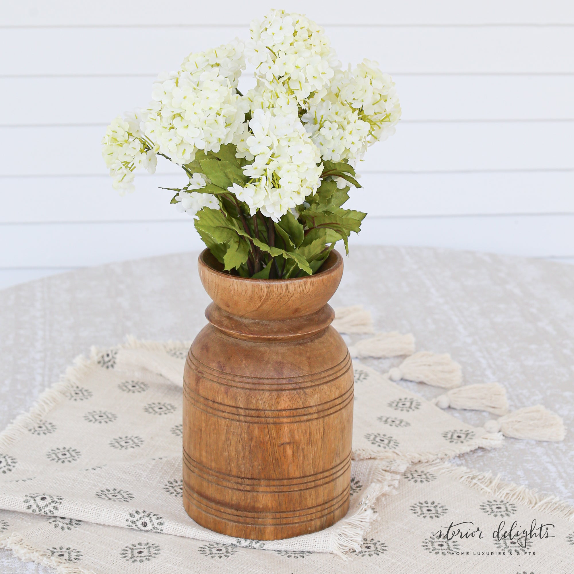 Bright and cheerful 27" Snowball Spray, ideal for seasonal floral arrangements.