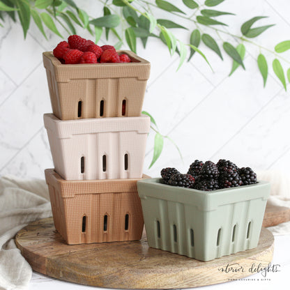 Textured Stoneware Berry Baskets- Set of 4