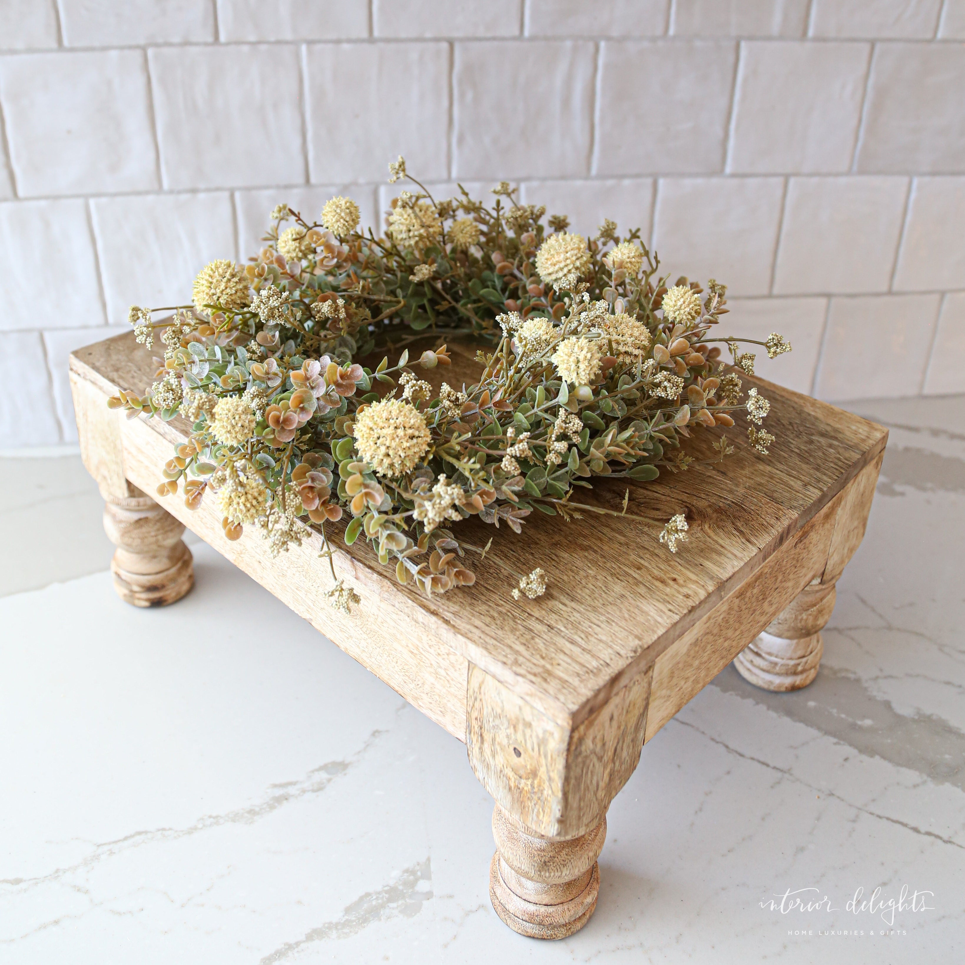 14” Cream Garden Candle Ring - Interior Delights