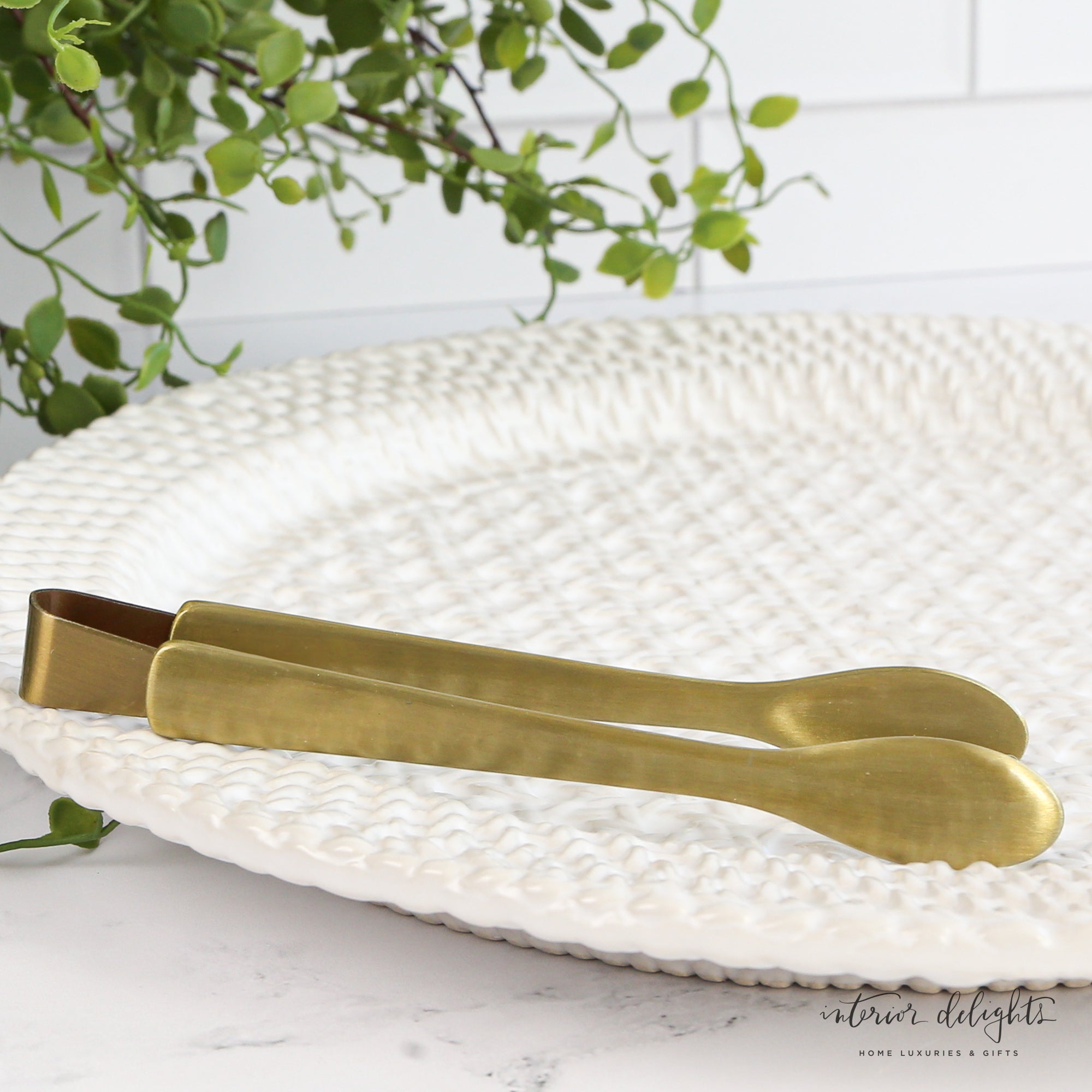 Close-up of the Woven Stoneware Platter highlighting its rustic charm and modern functionality, dishwasher- and microwave-safe.