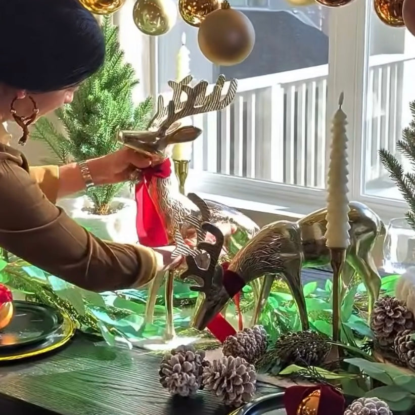 20" Tall Antique Gold Reindeer-Each Sold Separately