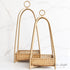 Cane Tray Lanterns - Set of 2 showcasing elegant open-weave cane design and gold metal finish, perfect for home decor.