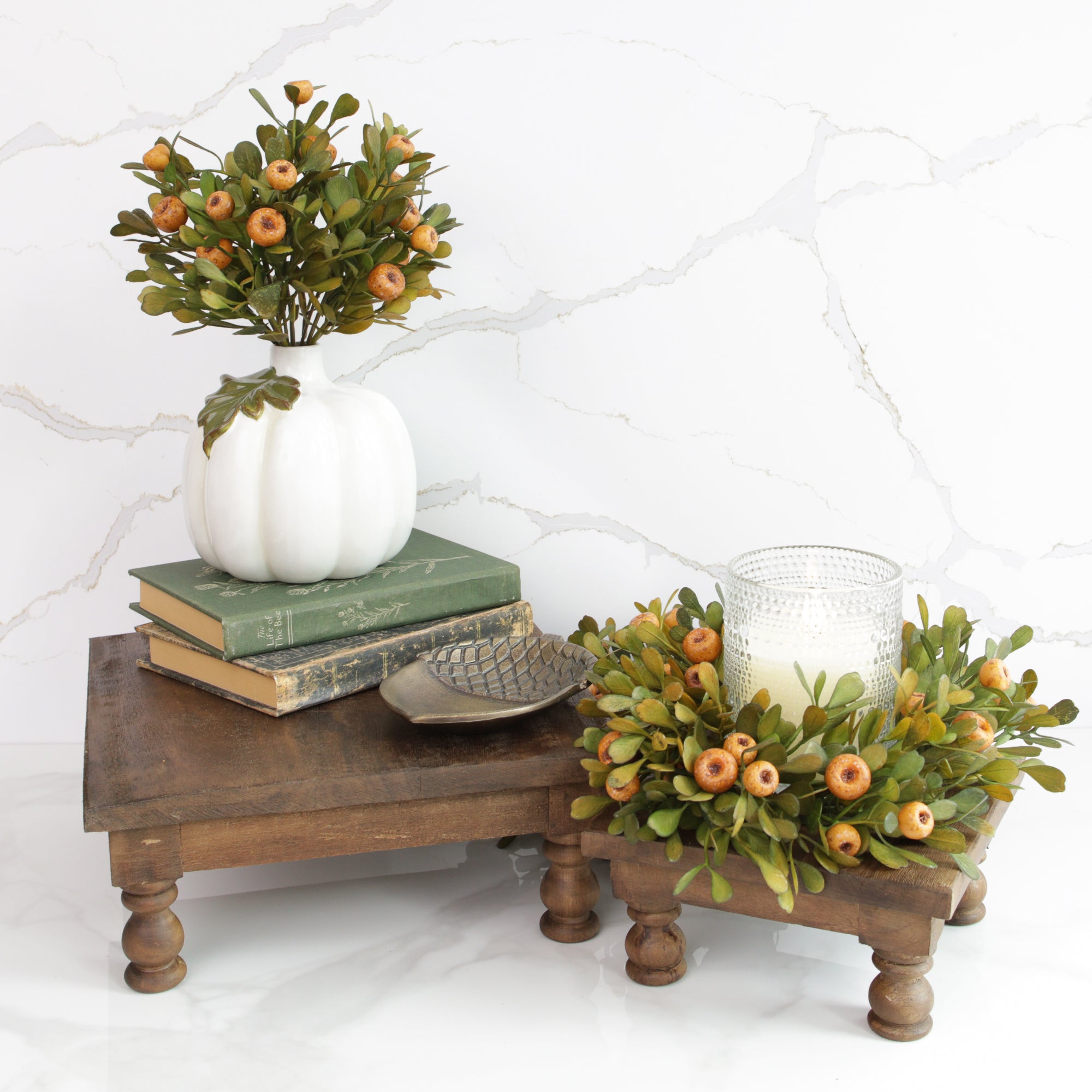 Set of 2 Square Wood Risers