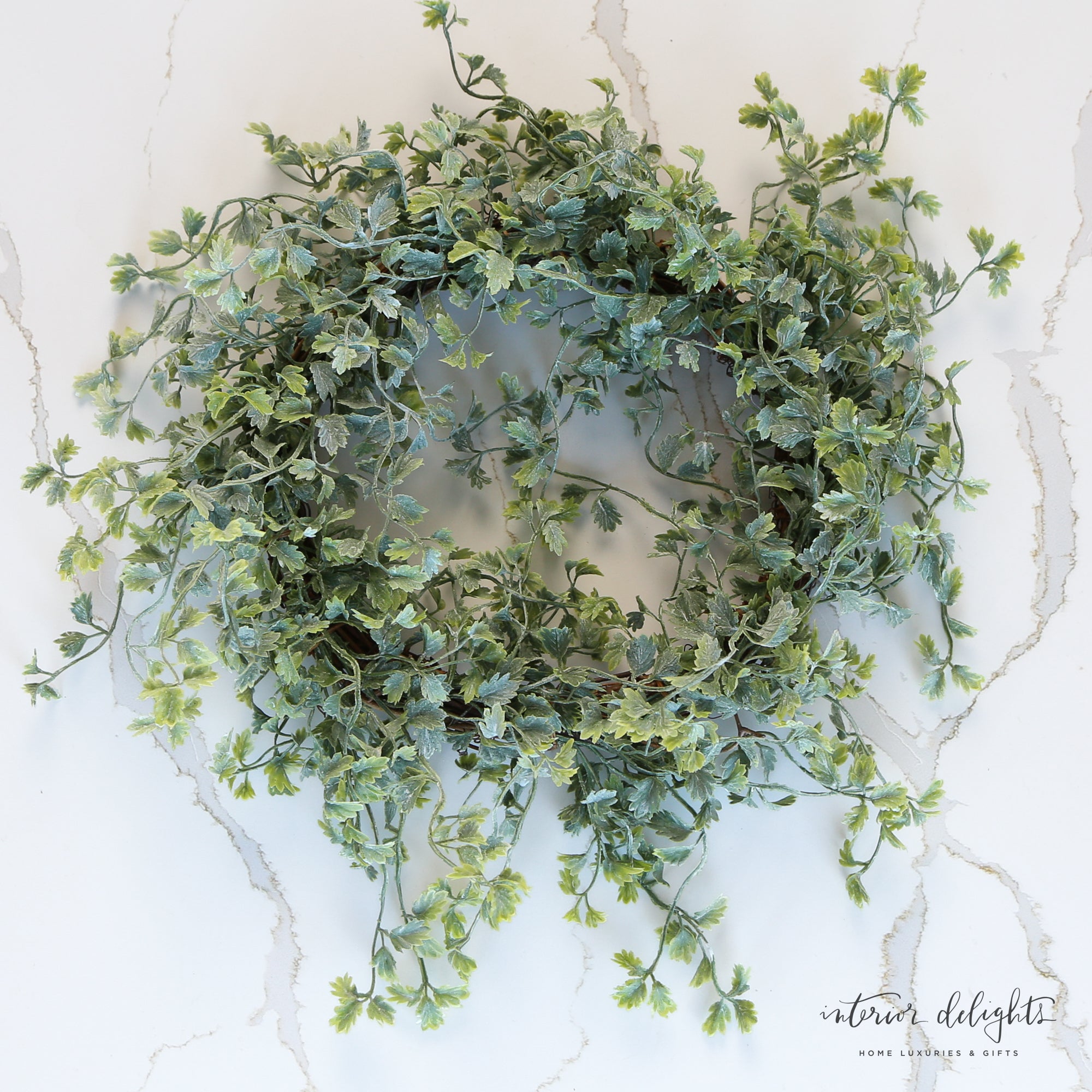 Shively Greens Candle Ring 12in showcasing lush, vibrant greenery perfect for enhancing candle displays and home decor.