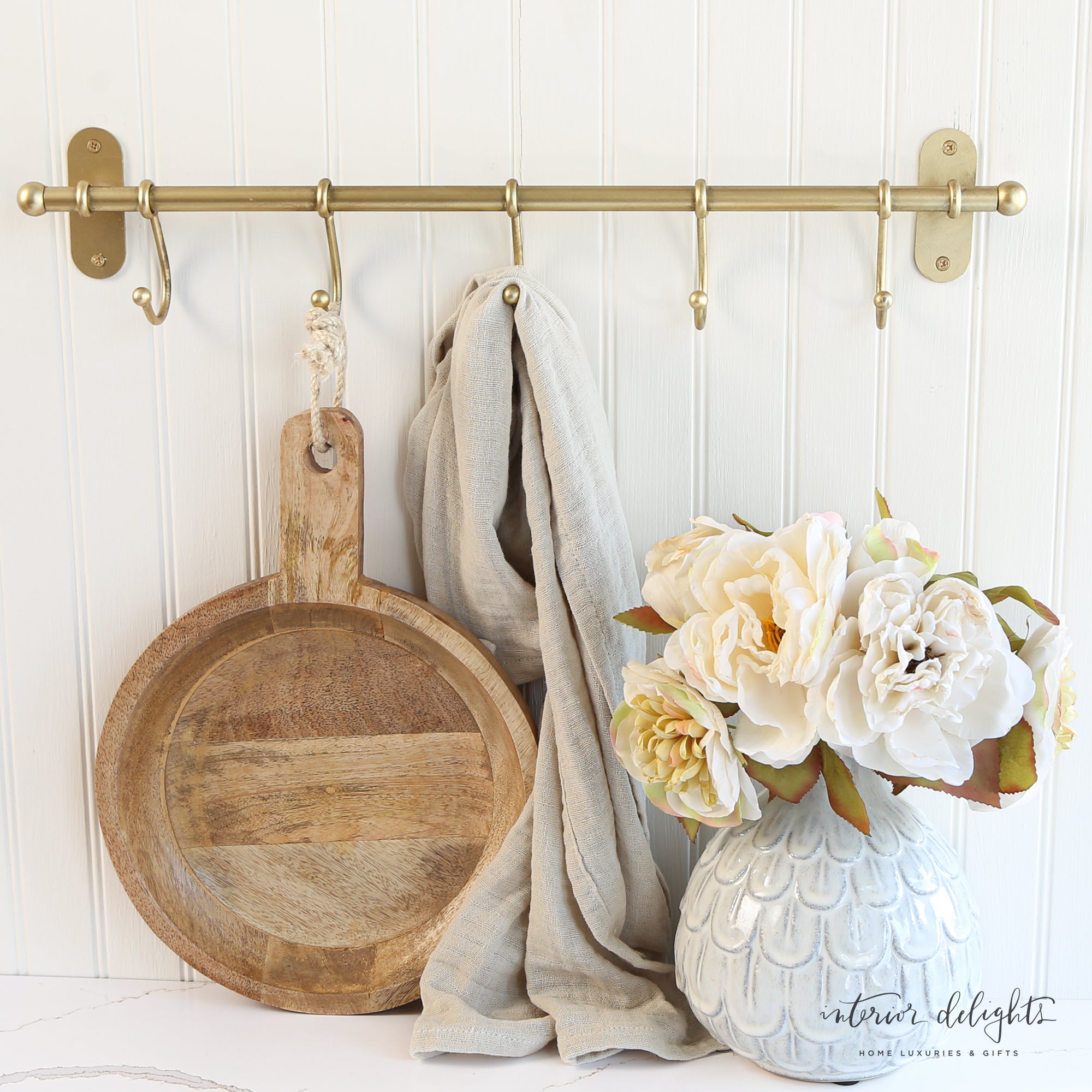 Beautiful Peony and Anemone Floral Bundle displayed in a white scallop vase, adding timeless beauty to home decor.