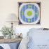 Blue Suzani Fabric Framed Artwork showcasing vibrant blue hand-stitched details, perfect for adding global artistry to your home.