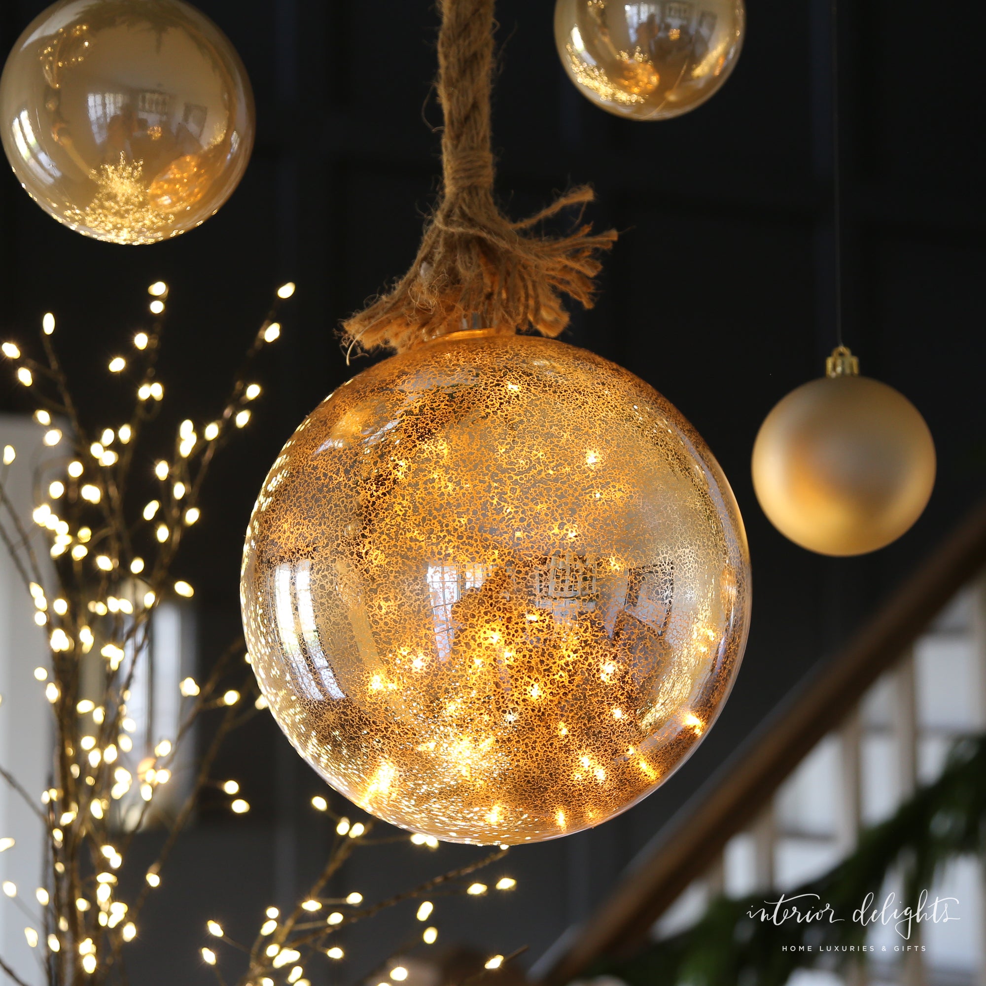 Luster Glass LED Individual Ornaments - showcasing three stylish shapes: Ball, Pinecone, and Onion for holiday elegance.