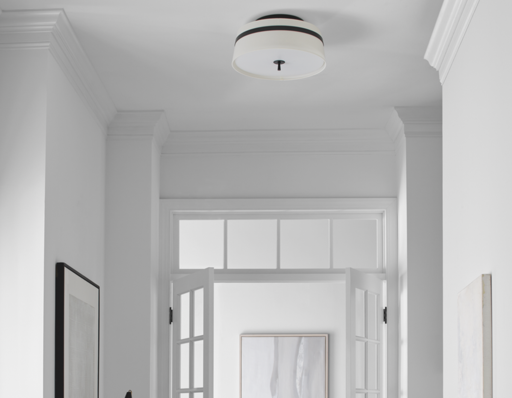 Stripe Shade Semi Flush Mount - Interior Delights